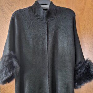 ANN TAYLOR Faux Fur cuff Sweater/Poncho